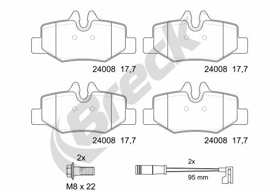 Set placute frana,frana disc 24008 00 703 00 BRECK